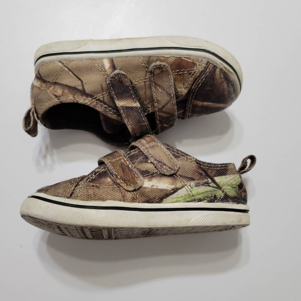 Realtree Boys Athletic Sneaker Shoes Green Brown Camouflage Adjustable Strap‎ 5